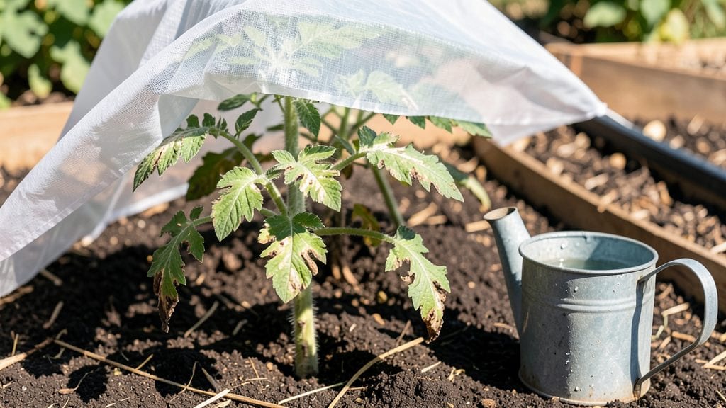 Tomato Seedling Sunburn: Shade Cloth Fix for Blistered Leaves